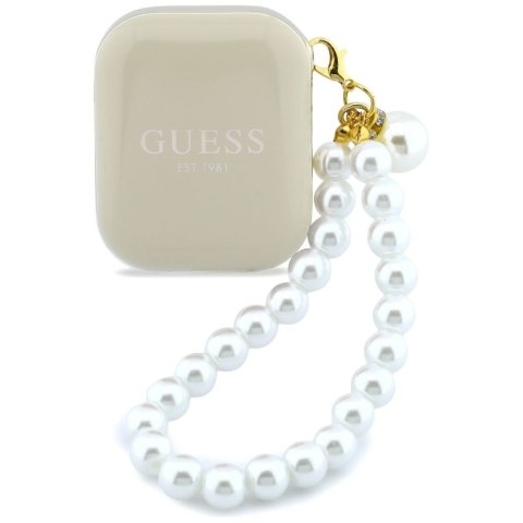 Słuchawki bezprzewodowe douszne GUESS TWS Pearl Strap GUE005326 beżowe