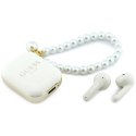 Słuchawki bezprzewodowe douszne GUESS TWS Pearl Strap GUE005327 białe