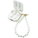 Słuchawki bezprzewodowe douszne GUESS TWS Pearl Strap GUE005327 białe