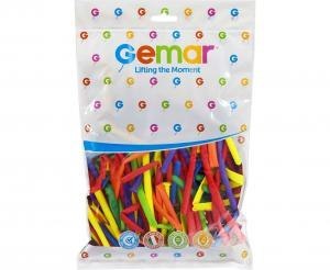 Balony Gemar rurki włoskie party mix kolor 100szt. D4/80/P