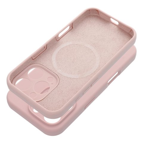 Futerał do iPhone 15 Silicone 2mm (camera protection) zgodny z MagSafe pudrowy róż