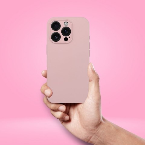 Futerał do iPhone 15 Silicone 2mm (camera protection) zgodny z MagSafe pudrowy róż