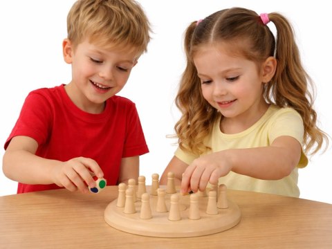 Gra pamięciowa kolory kostka pionki edukacyjna łamigłówka GR0832