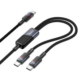 Kabel 2w1 USB C do USB C / USB C Hoco 5A 100W 1,2 m U139 czarny