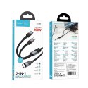 Kabel 2w1 USB C do USB C / USB C Hoco 5A 100W 1,2 m U139 czarny