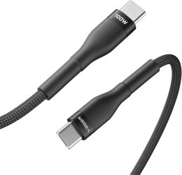 Kabel USB C do USB C VEGER PD 5A 100W 1,5 m CC05 czarny