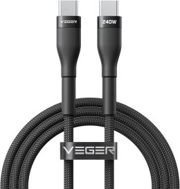 Kabel USB C do USB C VEGER PD 5A 240W 1,5 m CC03 czarny