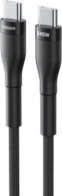 Kabel USB C do USB C VEGER PD 5A 240W 1,5 m CC03 czarny