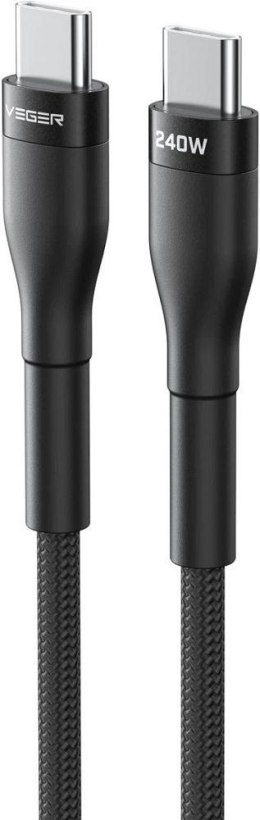 Kabel USB C do USB C VEGER PD 5A 240W 1,5 m CC03 czarny