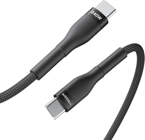 Kabel USB C do USB C VEGER PD 5A 240W 1,5 m CC03 czarny