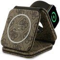 Ładowarka indukcyjna 3w1 zgodna z MagSafe 15W GUESS GUE005440 brązowa