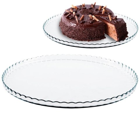 Patera na Tort Przystawki Ciasta Desery Szklana Uniwersalna ORION 32 cm