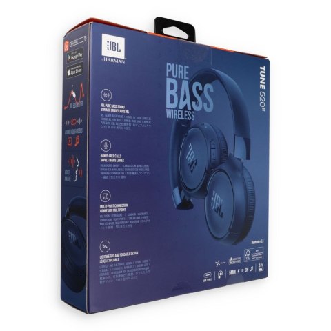 Słuchawki bezprzewodowe nauszne JBL Tune 520BT niebieskie