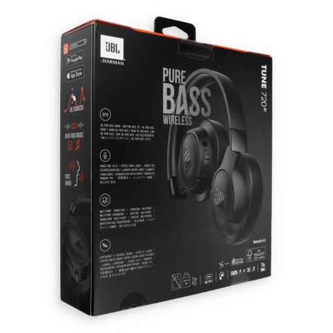 Słuchawki bezprzewodowe nauszne JBL Tune 720BT czarne