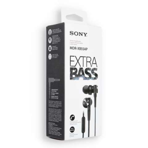 Słuchawki przewodowe douszne Jack 3,5 mm Sony MDR-XB55APB czarne