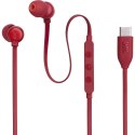 Słuchawki przewodowe douszne USB C JBL Tune 310C czerwone