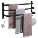 Wieszak na Ręczniki Łazienkowy Ścienny Aluminiowy Czarny VILDE 40x15x23 cm