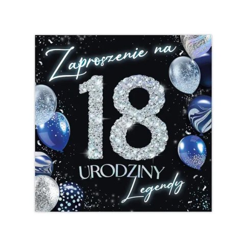 Zaproszenia 10szt. KW LUX 18 Urodziny - 14