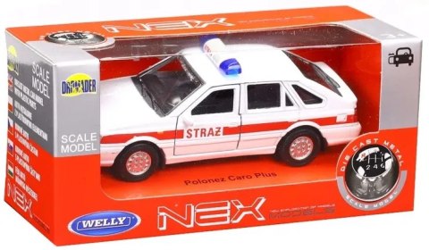Auto metalowe WELLY 1:34 PRL POLONEZ STRAŻ