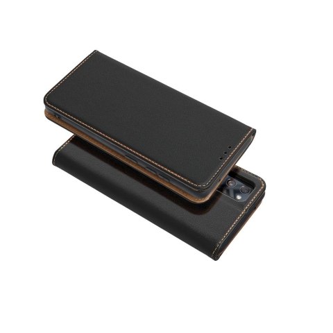 Etui z klapką na Samsung A55 5G Smart Pro Book skórzane czarne