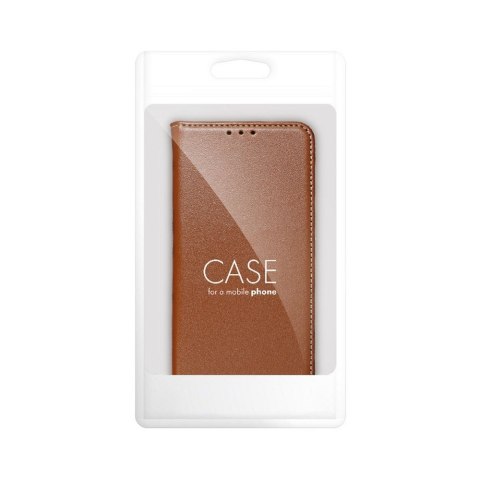 Etui z klapką na iPhone 16e (SE 4 2025) Smart Pro Book skórzane brązowe