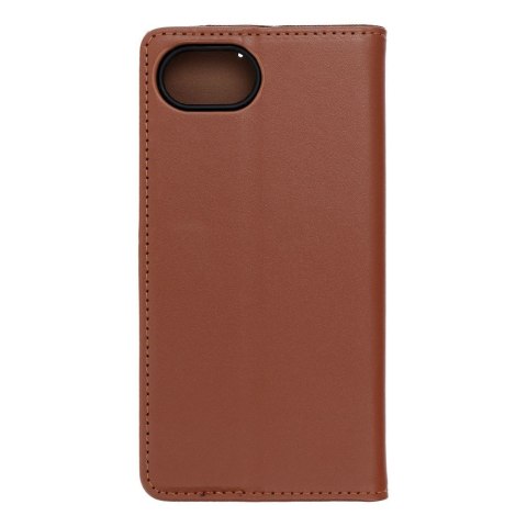 Etui z klapką na iPhone 16e (SE 4 2025) Smart Pro Book skórzane brązowe