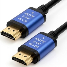 Kabel HDMI 2.0 Blue Star 4K 120Hz - High Speed, HDR, ARC, Ethernet, AWM, 18Gbps 3 m czarny