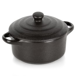 Miseczka do Zapiekania 150 ml Porcelanowa Czarna z Pokrywką VILDE