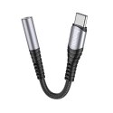 Adapter AUX Jack 3,5 mm do USB C Hoco LS33 szary