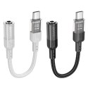 Adapter AUX USB C do Jack 3,5 mm Hoco 0,15 m LS37 transparentny szary