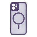 Etui na iPhone 12 Full Matte Mag Cover zgodne z MagSafe fioletowy
