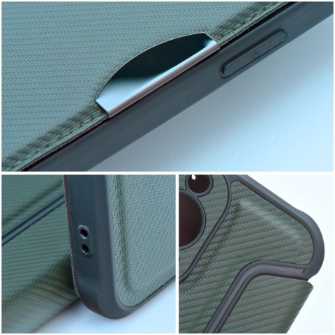 Etui z klapką na Samsung A36 5G Razor Book ciemnozielone