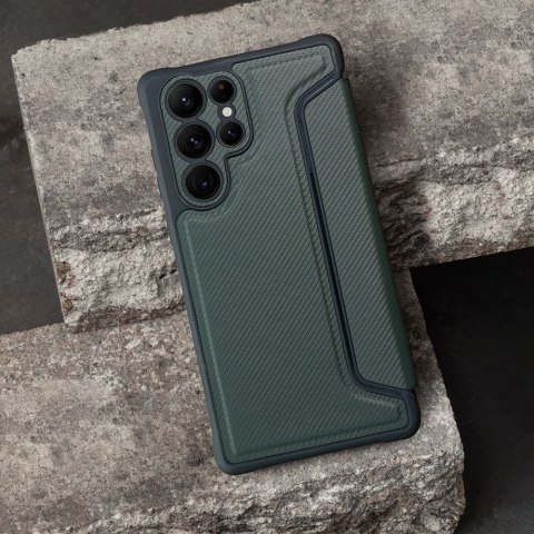 Etui z klapką na Samsung A36 5G Razor Book ciemnozielone