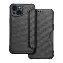 Etui z klapką na iPhone 15 Razor Book czarne