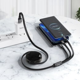 Kabel 3w1 USB A do Lightnig / Micro USB / USB C Hoco 2A 1 m X78 czarny