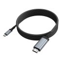 Kabel USB C do HDMI Hoco 4K 30Hz 2 m UA43 stalowy szary