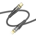 Kabel USB C do Lightning Hoco PD 27W 1,2 m U121 czarny transparentny