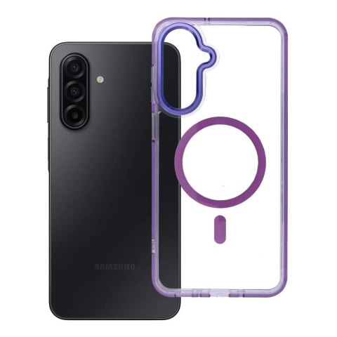 Etui na Samsung A17 Frame Clear Hybrid Mag Cover zgodny z MagSafe fioletowe