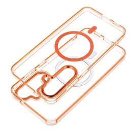 Etui na Samsung A17 Frame Clear Hybrid Mag Cover zgodny z MagSafe pomarańczowe
