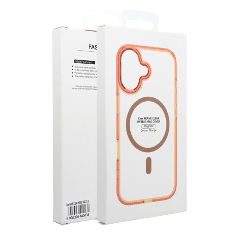 Etui na Samsung A17 Frame Clear Hybrid Mag Cover zgodny z MagSafe pomarańczowe