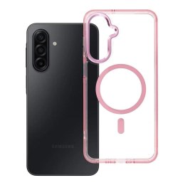Etui na Samsung A17 Frame Clear Hybrid Mag Cover zgodny z MagSafe pudrowy róż