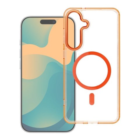 Etui na Samsung A27 Frame Clear Hybrid Mag Cover zgodny z MagSafe pomarańczowe