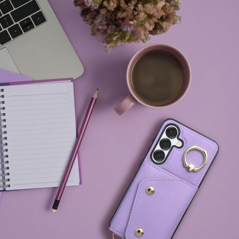 Etui na Samsung S25 EDGE Wonder z portfelem liliowe