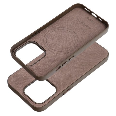 Etui na iPhone 13 PRO Woven Mag Cover zgodne z MagSafe jasnobrązowe