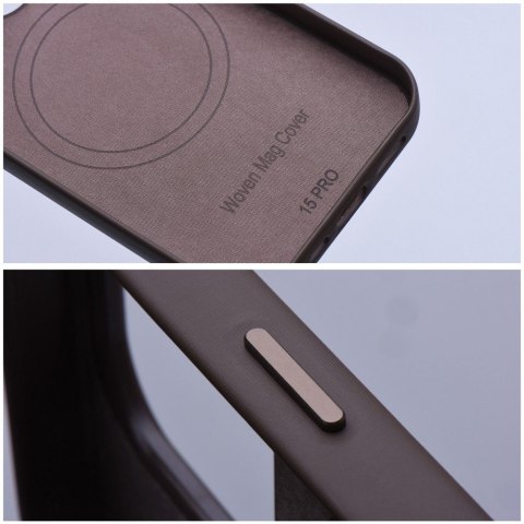 Etui na iPhone 13 PRO Woven Mag Cover zgodne z MagSafe jasnobrązowe