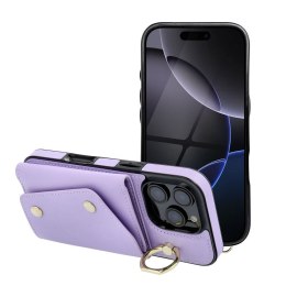 Etui na iPhone 16e (SE 4 2025) / 17e Wonder z portfelem liliowe