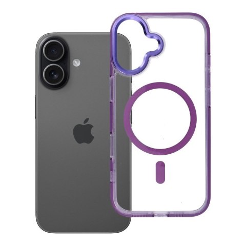Etui na iPhone 17 Frame Clear Hybrid Mag Cover zgodny z MagSafe fioletowe