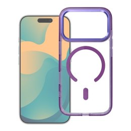 Etui na iPhone 17 Pro Frame Clear Hybrid Mag Cover zgodny z MagSafe fioletowe