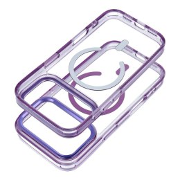 Etui na iPhone 17 Pro Frame Clear Hybrid Mag Cover zgodny z MagSafe fioletowe