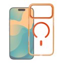 Etui na iPhone 17 Pro Frame Clear Hybrid Mag Cover zgodny z MagSafe pomarańczowe